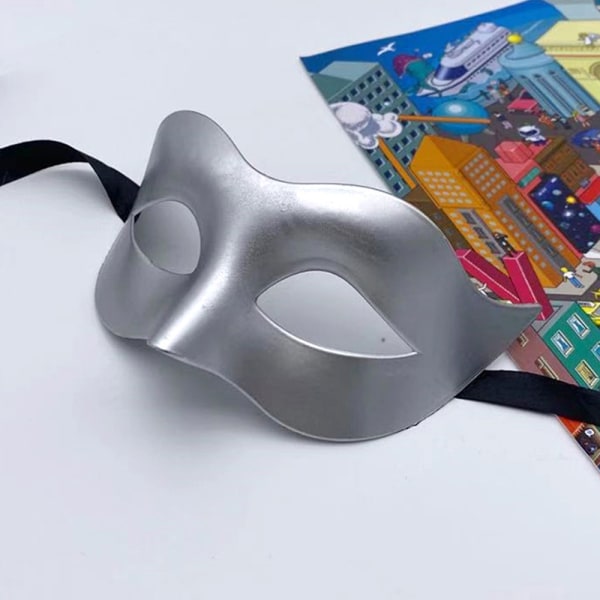 Maske Zorro Premium Venetian Masquerade Masker til mænd og kvinder - Sølv 2-Pack Silver