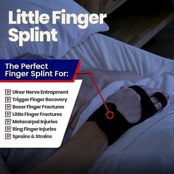 Metacarpal Left - Small/Medium Finger Splint Hand Brace Pinky Support for Boxer Fractures, Broken Ring, Pinky Finger Cast, Trigger Finger Immobilization