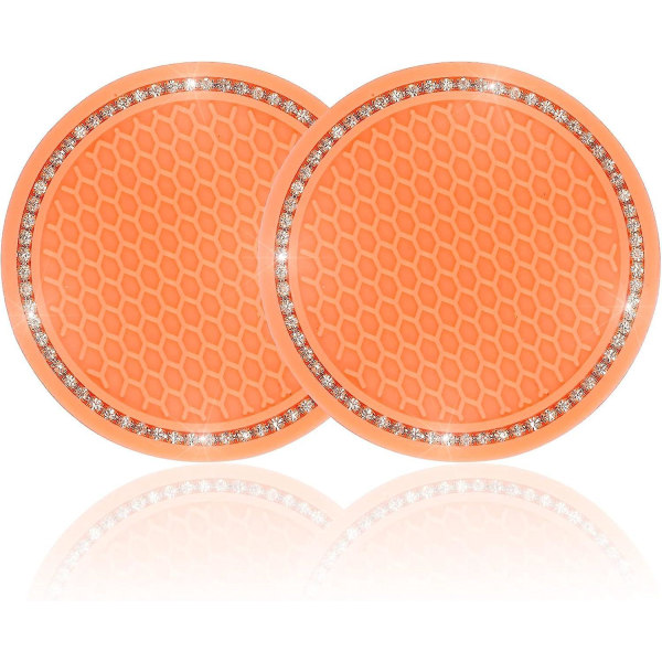 4-Pack Universal Anti-Slip Bil Cup Holder Coasters - Orange