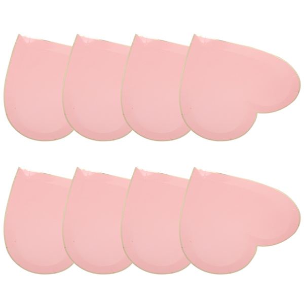 8 stk papirplater til morsdag, valentinsdag, bryllupsfest, festartikler, dekorasjon (rosa)