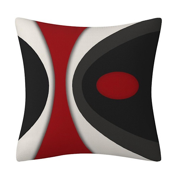 Kudde, Kuddfodral - Modern - Röd - Grå ränder - Oljig akryl - Grå - Dekorativ - Fyrkantig - 45 x 45 cm 4-pack