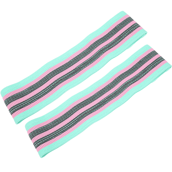 2 st/set Fitness Resistance Loop Bands halkfria elastiska träningsband ben rumpformare mintgrön