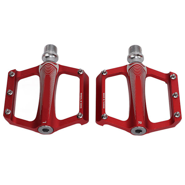 Enlee cykelpedaler i aluminiumlegering DU leje cykel flad pedal til landevejscykler røde
