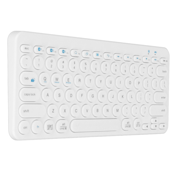 Langaton näppäimistö 78 näppäintä Pyöreät näppäimet Ohut Kompakti Retro Hiljainen Bluetooth näppäimistö Kotitoimistoon Matkavalkoinen