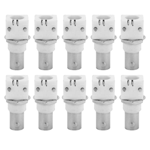 10 stk 90 graders hvit PCB-montert BNC-kontaktkort 2P BNCQ9-adapter for CCTV-systemer