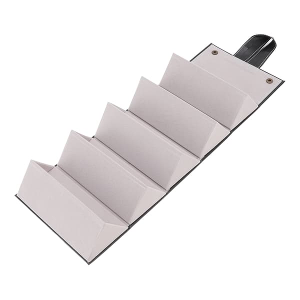 Solbrille Organizer Etui Multifunktionel Flere Slots PU Læder Rejse Brille Etui Opbevaring til Briller Smykker Sort