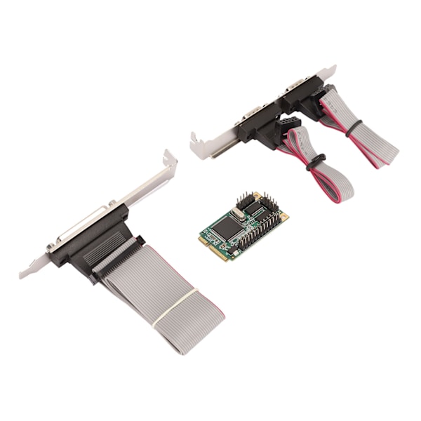 Mini PCIe seriellt parallellt expansionskort 6Gbps PCI Express till skrivare LPT-port 2-portar RS 232 DP9-stiftsadapter för 4U-chassi