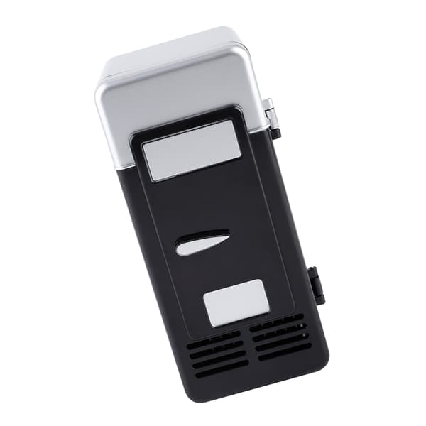 LED Mini USB Kylskåp Drycker Burk Kylskåp och Värmare Svart