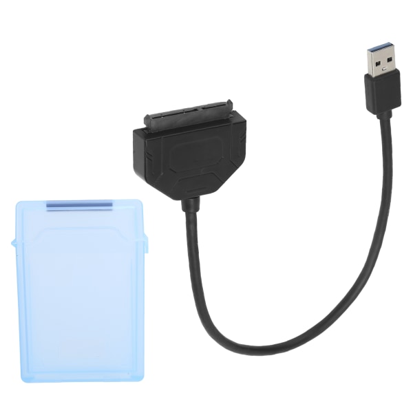 2.5in SATA USB 3.0 Adapter SSD HDD Hårddiskkabel Datortillbehör Skyddsbox (blå)