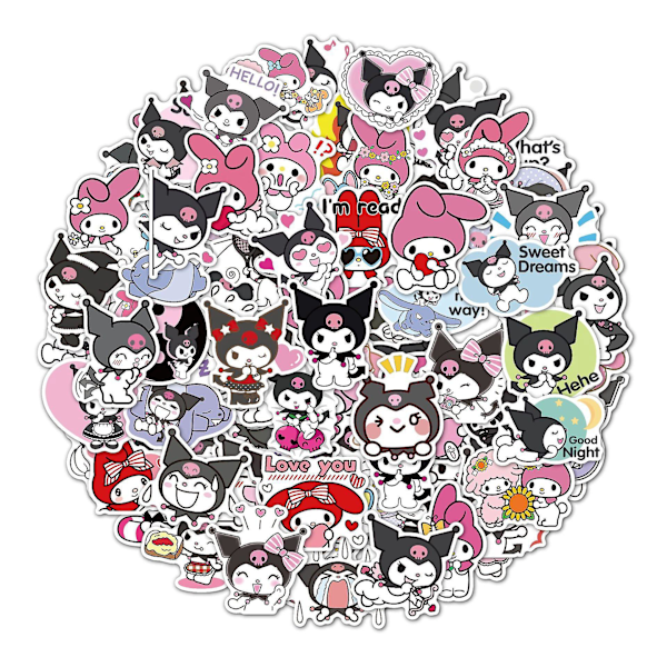 My Melody -piirretty vinyylitarra, matkapuhelimen koristelu anime-tarra lapsille leluille kannettavalle tietokoneelle lahjatarralle rullalautailulle DIY-koristeluun