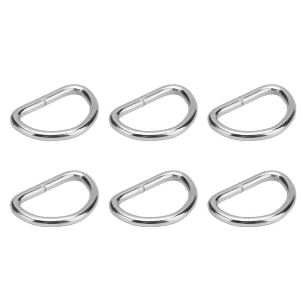 100 st D-ringar Järnmaterial Utsökt Bred applikation Robusta Hållbara Metall D-ringar för Kläder Ryggsäck Väska Silver