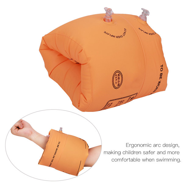 Børn Svømmearm Ring Oppustelig Float Circle Børn Svømning Læring Sikkerhed Pool Armbånd Orange