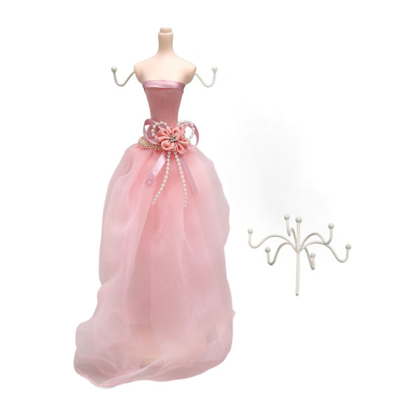 Skyltdocka Smycken Display Stativ Dam Flicka Klänning Modell Halsband Örhängen Armband Hängande Hållare Rack