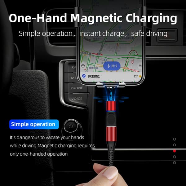 USB Typ C Magnetisk Adapter 360° Roterande Magnetisk Telefonkabel Adapterkontakt