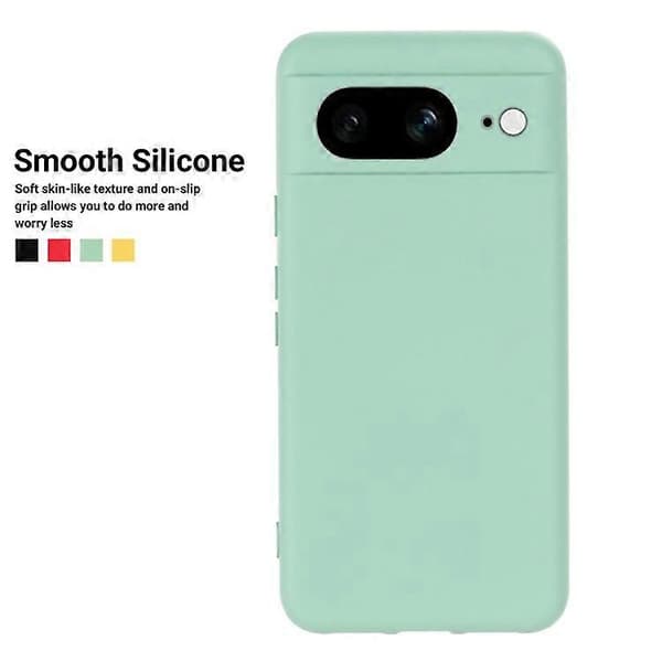Kompatibel med Google Pixel 8 Anti-Fingeravtryck Mobilskal Flytande Silikon+Mjukt Foder Telefonfodral Baksida Green