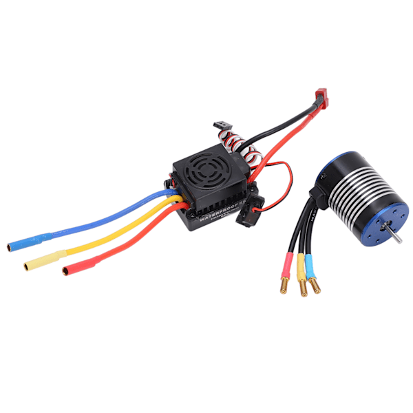 RC 3650 3900KV 4 Poles Sensorless Brushless Motor Set with Waterproof 60A ESC for 1/10 RC Car