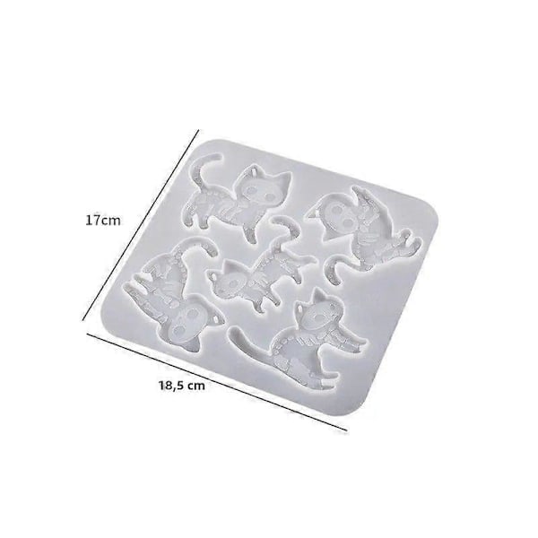 Silikoneform til Epoxy Resin DIY Kranie og Kat Relief Vedhæng Smykker Kreativ Form Uden Farlige Kemikalier