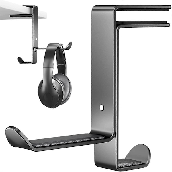 Skrivebords Gaming Headset Stativ, Multifunksjonell Headset Holder med Kabelorganisator, Justerbart Gaming Headset Stativ for Alle Bluetooth Gaming Headsets, K