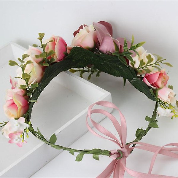 Brudgumskrona Justerbar Blomsterdiadem för Bröllop, Fester, Festivaler och Strandhändelser