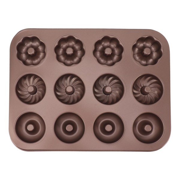 12 hulrums donut bageform mønster donut bageform kulstofstål kageform donutform til ovn bagning type A