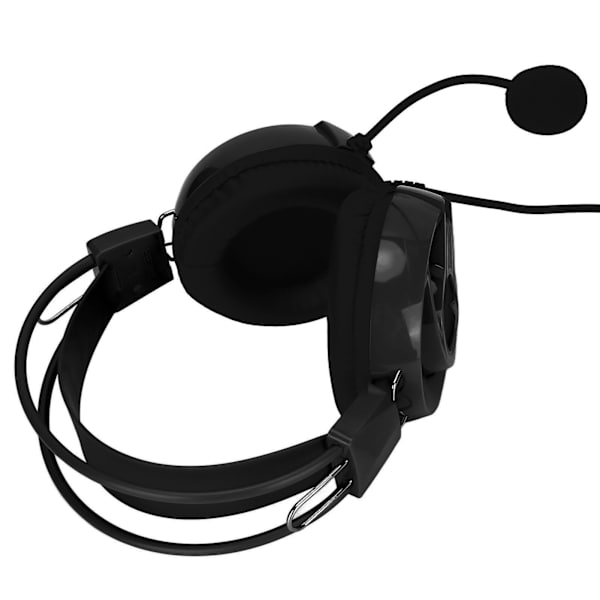 Gaming Headset Kabelanslutna Bekväma multifunktionella flerfärgade RGB-hörlurar med rundstrålande mikrofon Svart