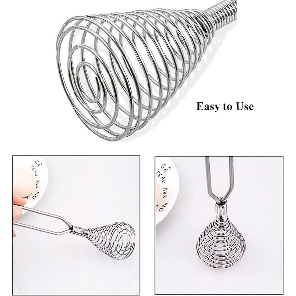 Rustfrie Stål Spiralvisper - Kjøkkenverktøy for Blanding, Visping, Piskning, Rørning, Matlaging (2 stk)