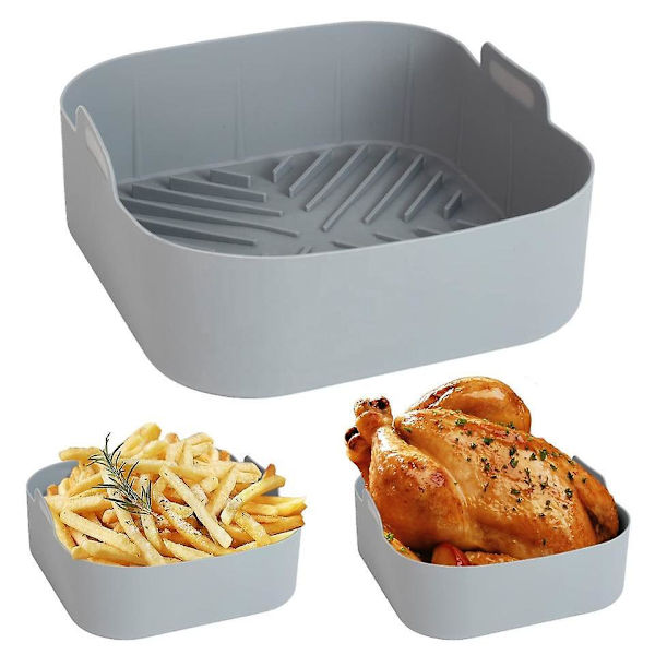 Återanvändbara Silikonfodral för Airfryer - Livsmedelssäkra Behållare för Airfryers (8,2 tum)