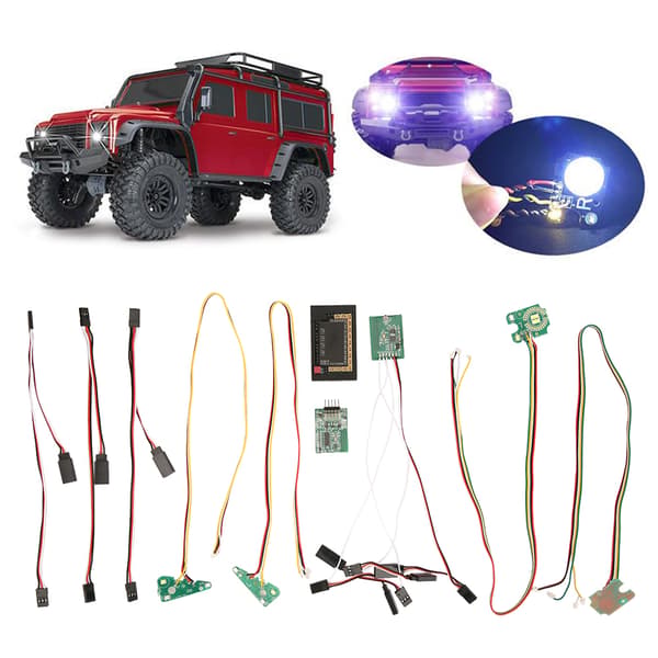 RC Bil Forreste Bageste LED Lys Gruppe Trådløst Signal Sæt Passer til TRX4 RC Bilmodel