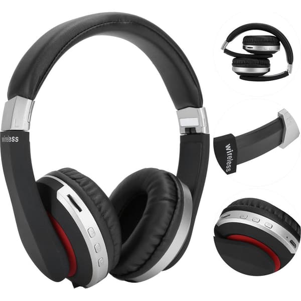 Sammenfoldeligt trådløst stereo circumaural Bluetooth-headset med mikrofon, ideelt til gaming (sølv)