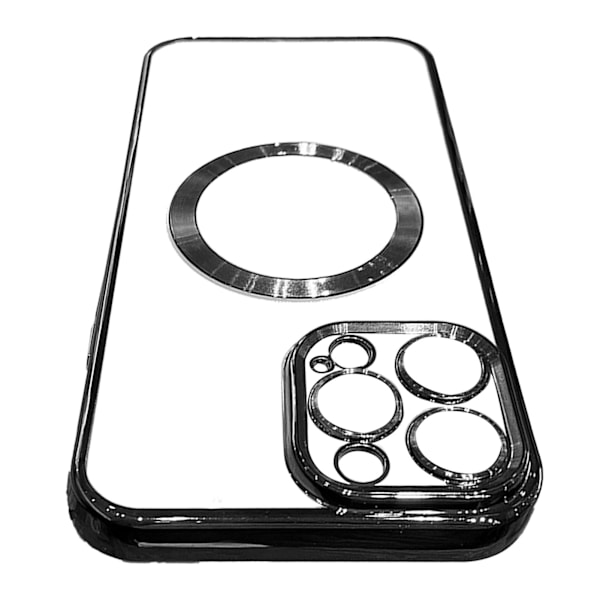Puhelimen suojakotelo Muodikkaasti sähköpinnoitettu Magneettinen imu Täysin peitetty Iskunkestävä Puhelimen suojakotelo IPhonelle Musta IPhone13Prolle