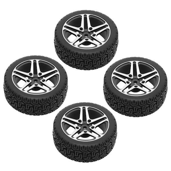 4 stk. RC-hjul og dekksett aluminiumsfelg gummi dekk for HSP 94122 94123 TT01 WF06 1/10 RC bil Crawler Svart