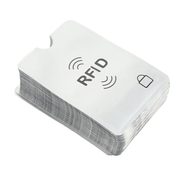 100 STK Korthållare Aluminiumfolie Bärbar Anti Scan RFID-kortskydd Anti Avmagnetisering Vit