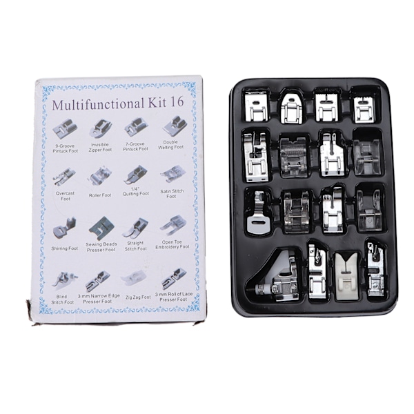 16Pcs Sewing Machine Presser Foot Kit Multifunctional Durable Sewing Accessories