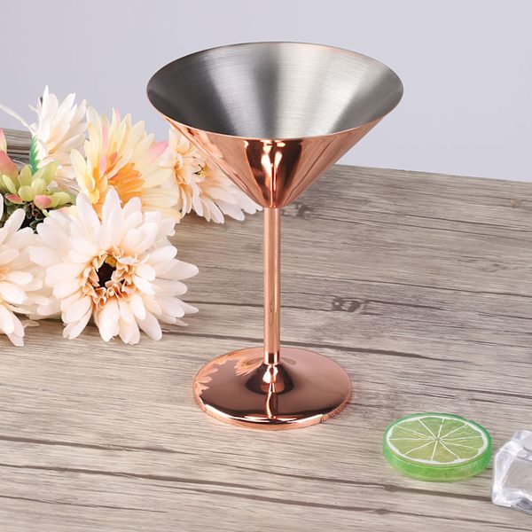 220 ml rosaguld rustfrit stål cocktailglas champagne skål rødvinglas til hjem bar