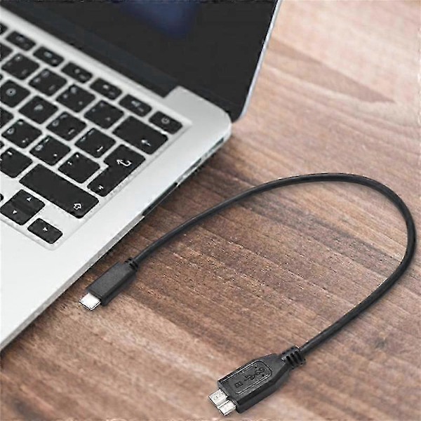 Harddisk-kabel, USB 3.1 Type-C hann til USB 3.0 -B hann datakabel kompatibel med nettbrett og telefon