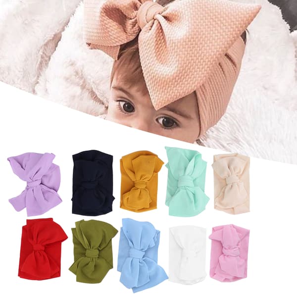 10 st Rosett Hårband Nylon Elastiskt Huvudband Håraccessoarer för Spädbarn Barn