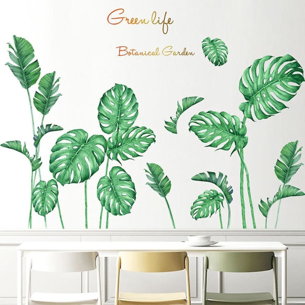 Tropical Leaf Wall Stickers - Grønne planteveggdekor for soverom og stue veggdekor