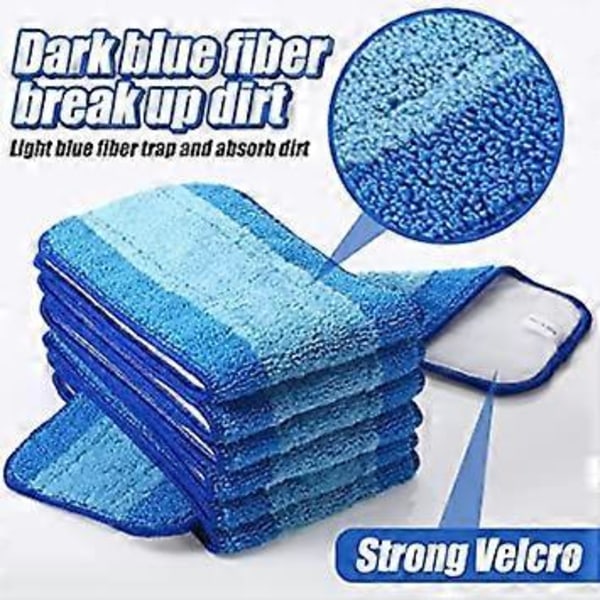 (12 Stk.) Mikrofiber Rengjøringsputer Kompatible med Bona Mopp Gjenbrukbare 45 cm Mopp Erstatningsputer Vaskbare Mikrofiber Moppeputer Refill Erstatning Mo