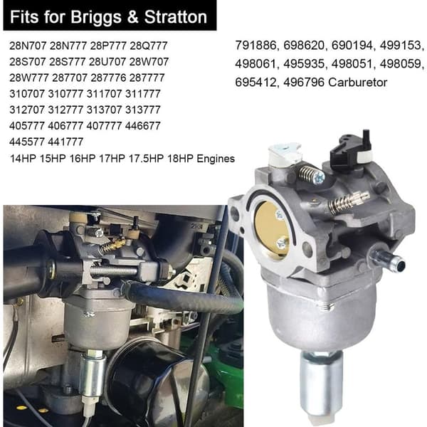 Karburator til Briggs & Stratton 287707, 310707, 698620, 791886 – Erstatning