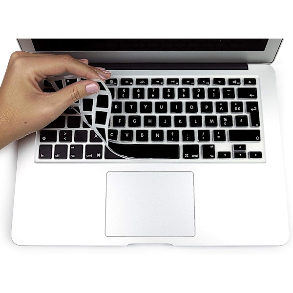 Slim Black Silicone Keyboard Protector for Apple MacBook Air 13" and Pro Retina 13"/15"