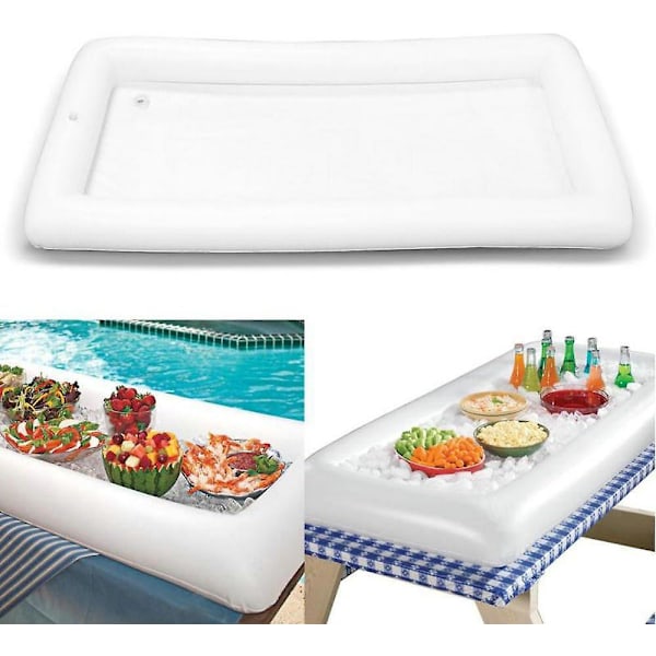 Oppblåsbar salatbuffet-isbrett for piknik, luau og bassengfest - 2-pakning