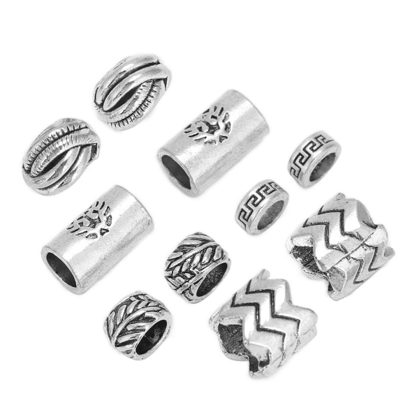 10 stk Viking Beard Beads Antikke Dreadlock Tube Beads anheng for hårdekorasjoner