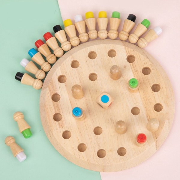 Wooden Memory Chess Game - Forbedre tidlig utdanning og logikkutvikling