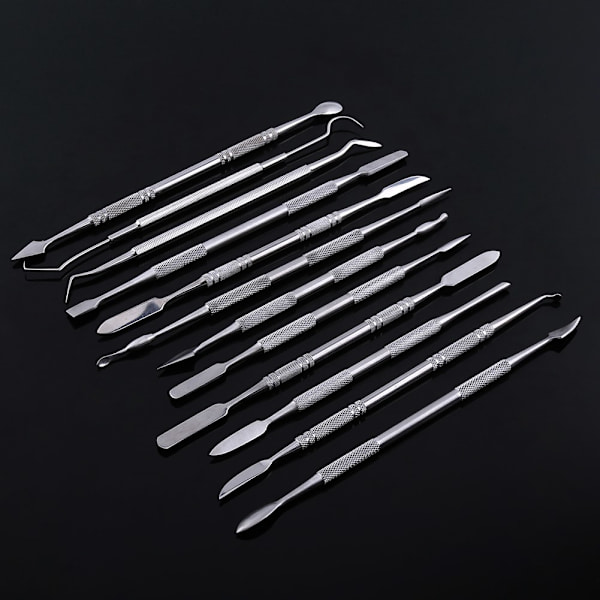 12 st rostfritt stål dubbelsidigt vax carving set för dekoration Smycken Dental Lab