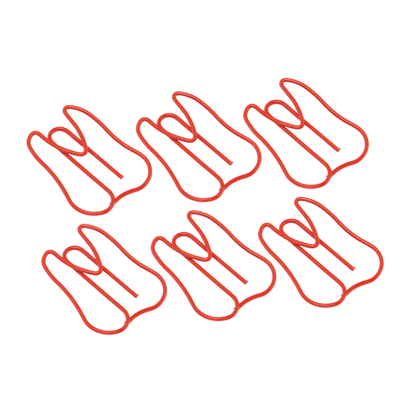 100 STK Papirklips Metall Multifunksjonell Papir Memo Bærbar Kontorklips for Document Red