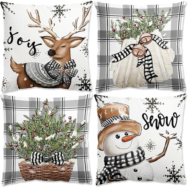 Juleputetrekk - Julepynt Putetrekk 45 x 45cm Sett med 4