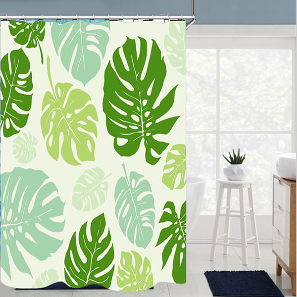 Nordisk stil print polyester bruseforhæng vandtæt badeforhæng badeværelsesartikler 150x180cm