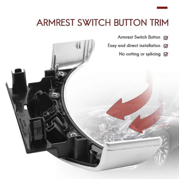 Console Armrest Switch Button Cover for Mercedes C-Class GLC W205 W253 2015-2020 ABS PC Black  Silver