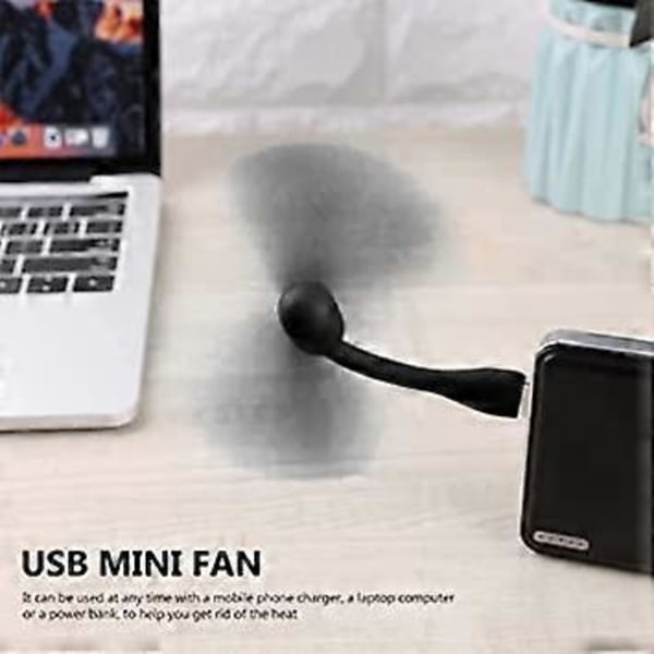 2 stk. Bærbar USB-vifte, 360° Justerbar USB-vifte, Stille Vifte, Bærbar Oppladbar USB-lommevifte