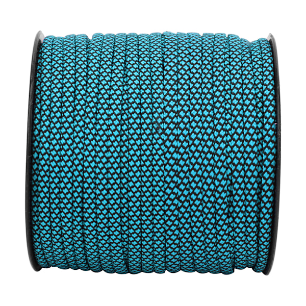 50M 4MM tjock 7-kärnig Paracord Rescue Knyttält Lanyard Campingrep för utomhusarmband WeavingBlå Svart